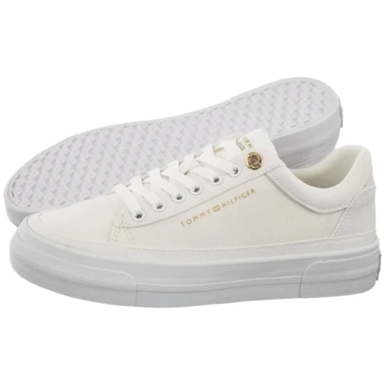 Zdjęcie produktu Tenisówki TH Foxing Platform Canvas White FW0FW09480 YBS (TH1494-a) Tommy Hilfiger