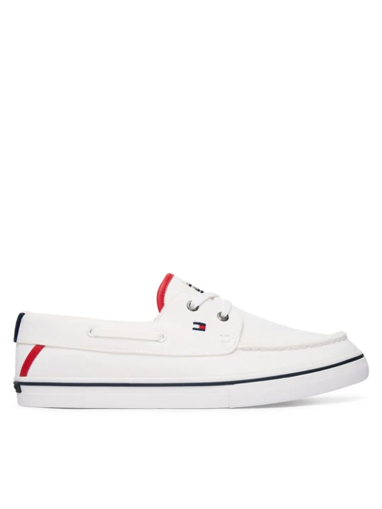 Zdjęcie produktu Tenisówki Tommy Hilfiger Th Boat Vulc Sneaker Canvas FM0FM05877 Biały
