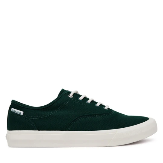 Zdjęcie produktu Tenisówki Tommy Hilfiger Th Hi Vulc Low Oxford Twill FM0FM05400 Zielony