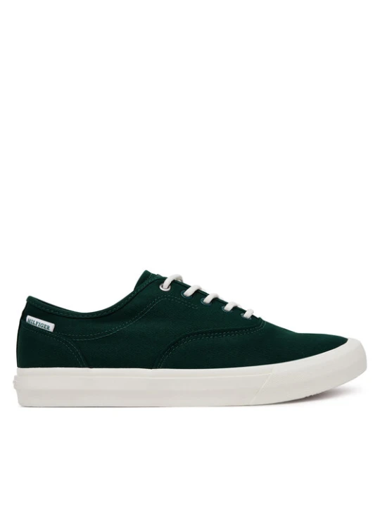 Zdjęcie produktu Tenisówki Tommy Hilfiger Th Hi Vulc Low Oxford Twill FM0FM05400 Zielony