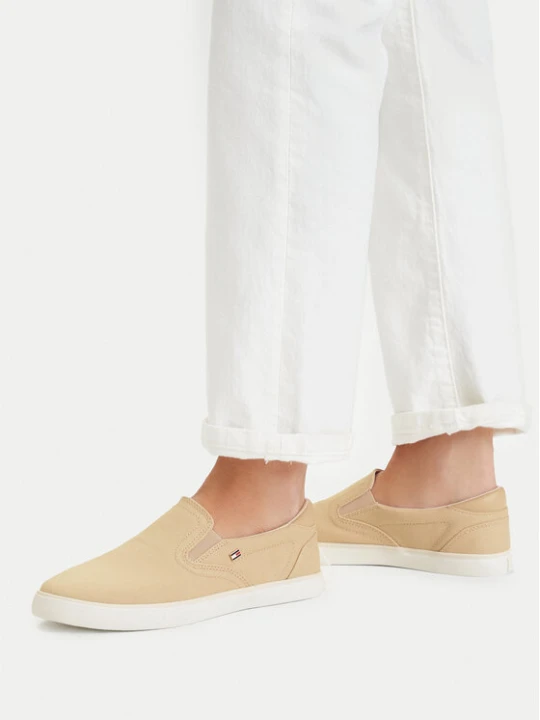 Zdjęcie produktu Tenisówki Tommy Hilfiger Th Low Profile Slip On FW0FW09103 Beżowy