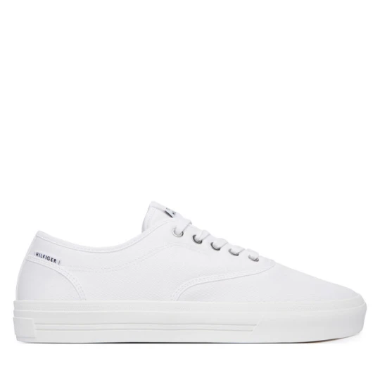 Zdjęcie produktu Tenisówki Tommy Hilfiger Th Vulc Cup Long Lace Canvas FM0FM05874 Biały