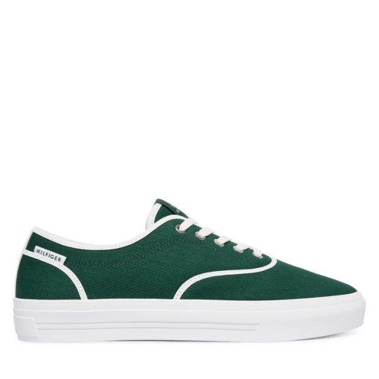 Zdjęcie produktu Tenisówki Tommy Hilfiger Th Vulc Cup Long Lace Canvas FM0FM05874 Zielony