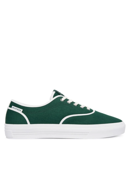 Zdjęcie produktu Tenisówki Tommy Hilfiger Th Vulc Cup Long Lace Canvas FM0FM05874 Zielony