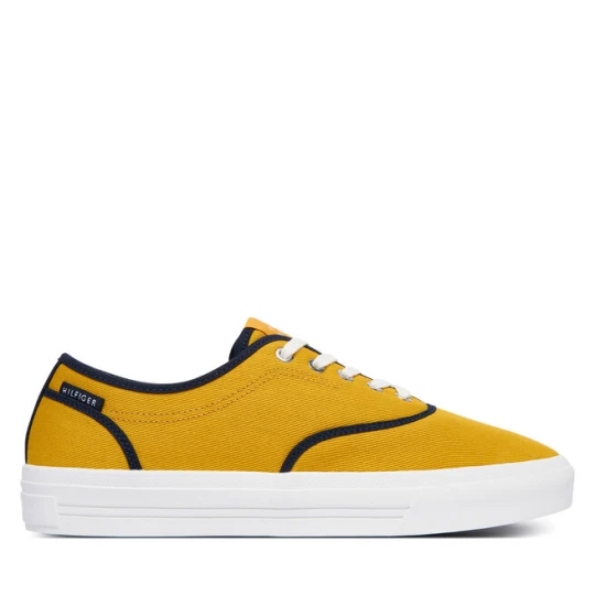 Zdjęcie produktu Tenisówki Tommy Hilfiger Th Vulc Cup Long Lace Canvas FM0FM05874 Żółty