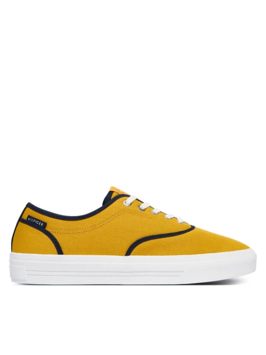 Zdjęcie produktu Tenisówki Tommy Hilfiger Th Vulc Cup Long Lace Canvas FM0FM05874 Żółty
