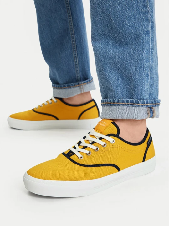 Zdjęcie produktu Tenisówki Tommy Hilfiger Th Vulc Cup Long Lace Canvas FM0FM05874 Żółty