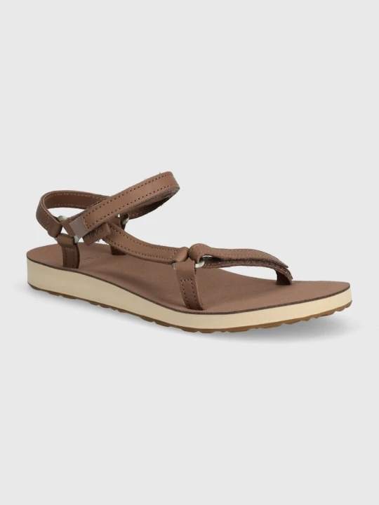 Zdjęcie produktu Teva sandały damskie skórzane Original Universal Slim Lea brązowy