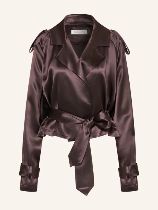 Zdjęcie produktu The Frankie Shop Bluzka Kopertowa Simona Z Satyny braun CIEMNOBRĄZOWY