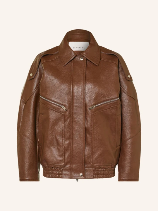 Zdjęcie produktu The Frankie Shop Bomberka Hudson O Wyglądzie Skóry braun BRĄZOWY