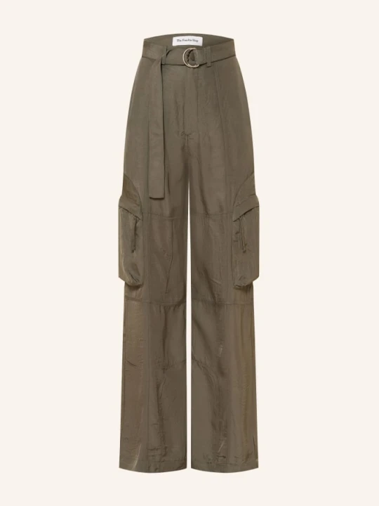 Zdjęcie produktu The Frankie Shop Spodnie Cargo Kelly Fluid Z Satyny gruen KHAKI