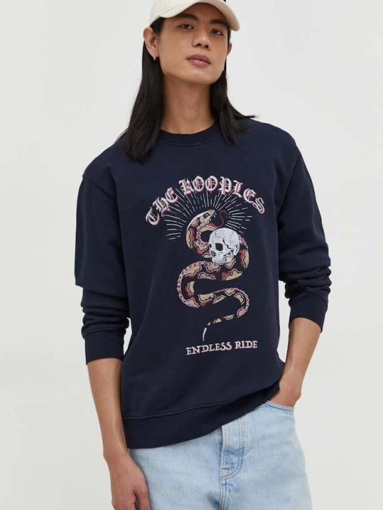 Zdjęcie produktu The Kooples bluza bawełniana granatowy