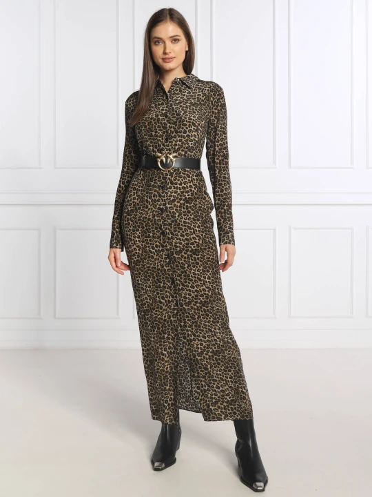 Zdjęcie produktu The Kooples Jedwabna sukienka brązowy