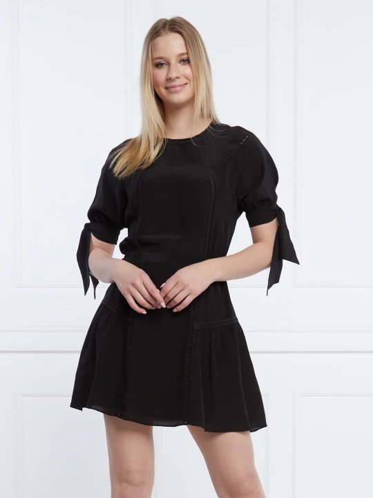 Zdjęcie produktu The Kooples Jedwabna sukienka Vintage Lace czarny
