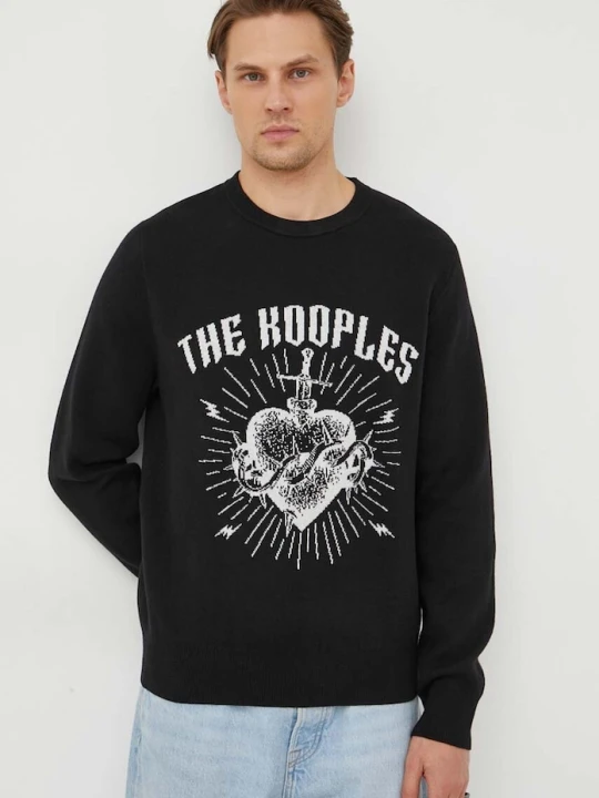 Zdjęcie produktu The Kooples sweter z domieszką wełny czarny