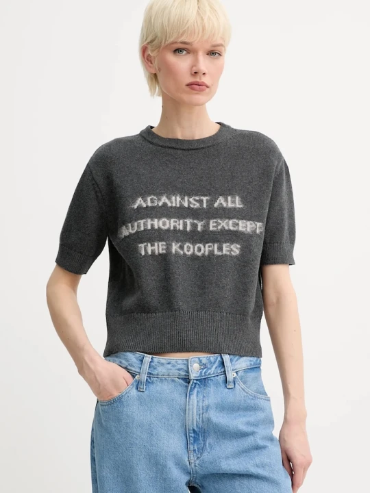 Zdjęcie produktu The Kooples sweter z domieszką wełny szary