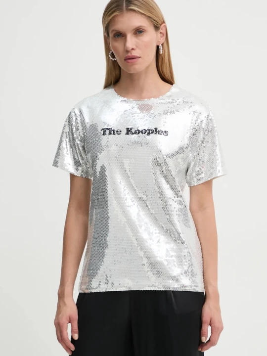 Zdjęcie produktu The Kooples t-shirt srebrny