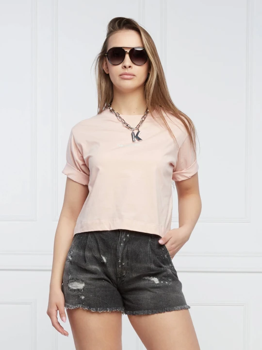 Zdjęcie produktu The Kooples T-shirt | Cropped Fit pudrowy róż