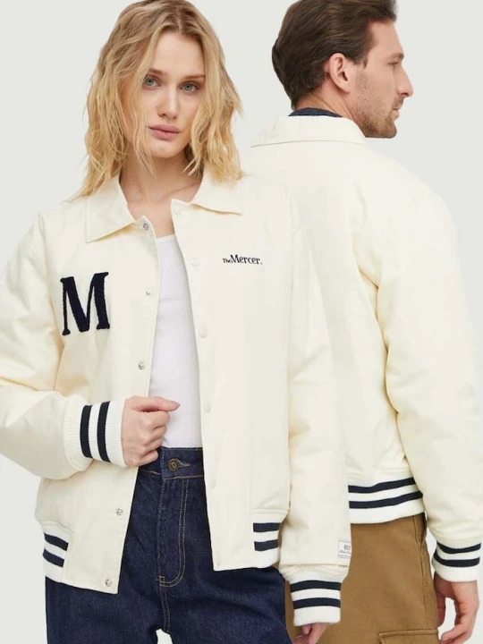Zdjęcie produktu The Mercer Brand kurtka bawełniana The Varsity Polo beżowy