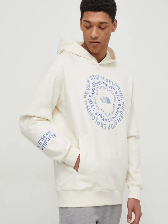 Zdjęcie produktu The North Face bluza bawełniana beżowy