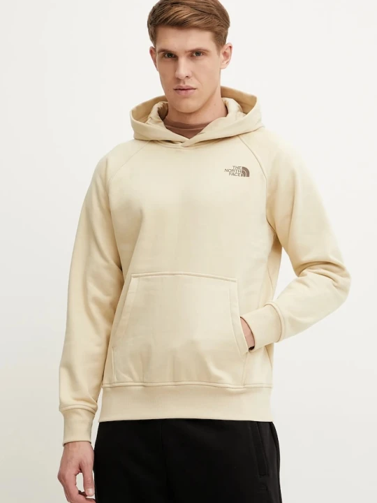 Zdjęcie produktu The North Face bluza z kapturem męska z bawełną Raglan Redbox beżowy