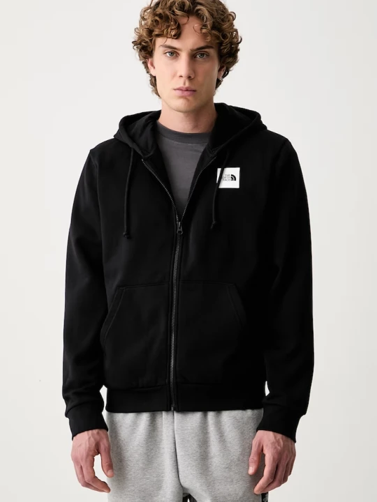 Zdjęcie produktu The North Face bluza rozpinana z kapturem męska z bawełną Box Regular czarny