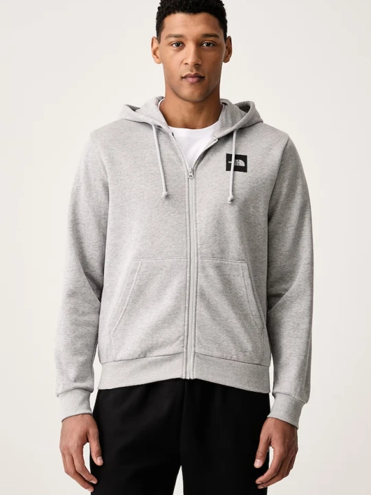 Zdjęcie produktu The North Face bluza rozpinana z kapturem męska z bawełną Box Regular szary