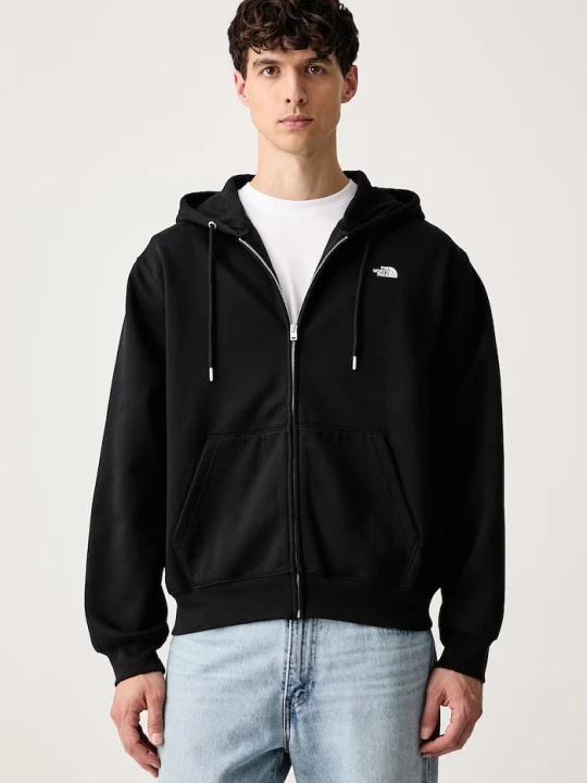 Zdjęcie produktu The North Face bluza rozpinana z kapturem męska z bawełną Essential czarny
