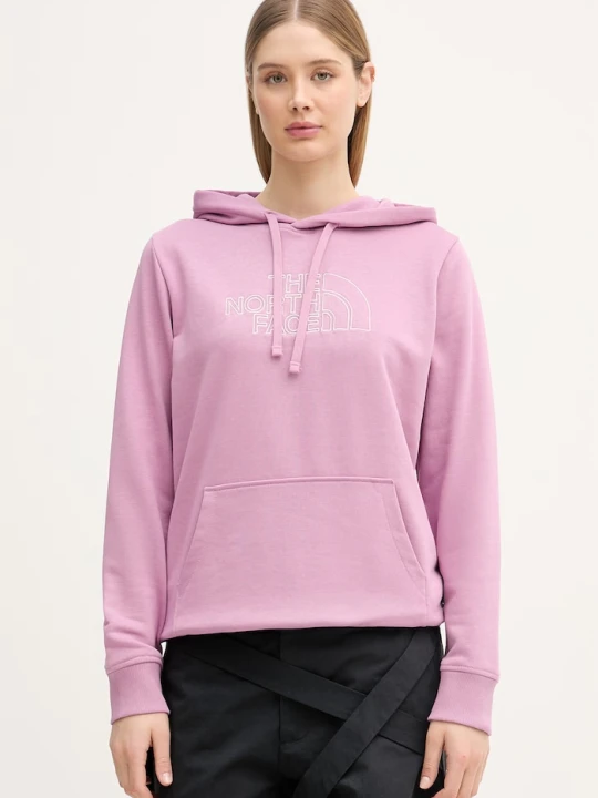 Zdjęcie produktu The North Face bluza z kapturem damska z bawełną Drew Peak Light fioletowy