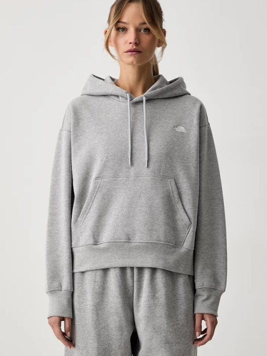 Zdjęcie produktu The North Face bluza z kapturem damska z bawełną Essential szary