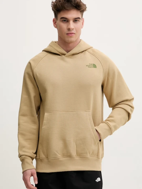 Zdjęcie produktu The North Face bluza z kapturem męska z bawełną Raglan beżowy