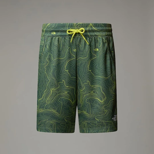 Zdjęcie produktu The North Face Chłopięce Szorty Never Stop Duck Green Tnf Topo Print Rozmiar XL male