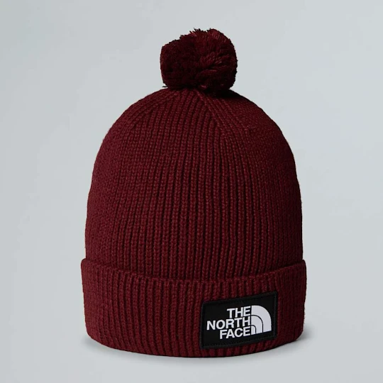 Zdjęcie produktu The North Face Czapka Beanie Z Pomponem I Prostokątnym Logo Tnf Sumac Rozmiar Rozmiar uniwersalny male