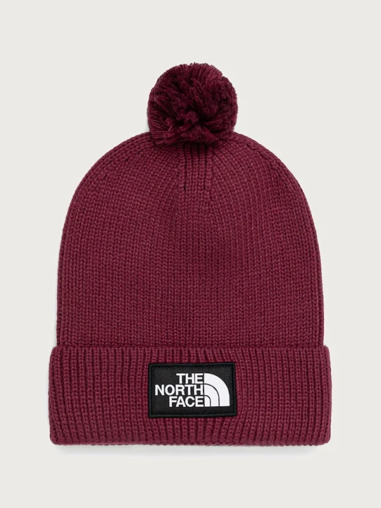 Zdjęcie produktu The North Face czapka z pomponem TNF Logo Box bordowy