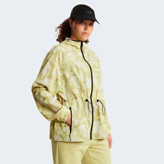 Zdjęcie produktu The North Face Damska Kurtka Wiatroodporna Z Kapturem I Nadrukiem Mountain Athletics Lemon Mist Painted Mountains Print Rozmiar XL female