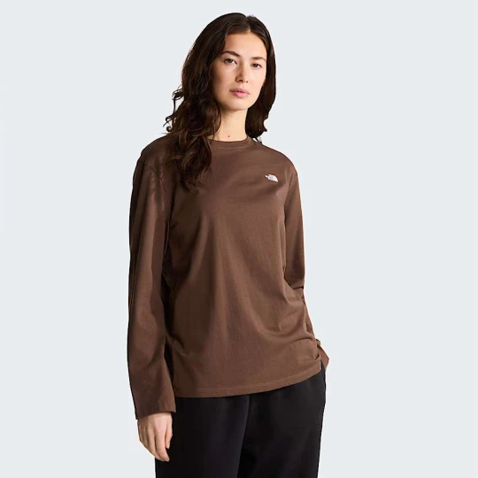 Zdjęcie produktu The North Face Damski Luźny T-shirt Z Długim Rękawem Tnf™ Essential Simple Dome Smokey Brown Rozmiar S female