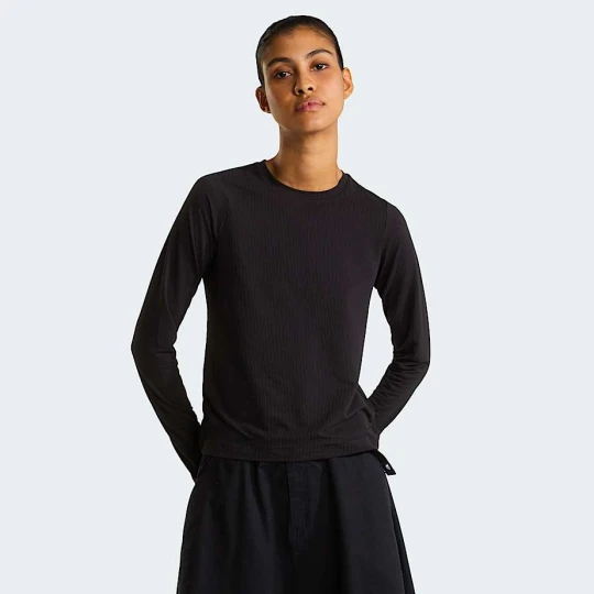 Zdjęcie produktu The North Face Damski Prążkowany T-shirt Z Długim Rękawem Golden Ridge Tnf Black Rozmiar XXL female