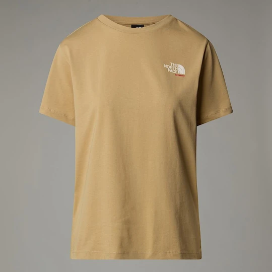 Zdjęcie produktu The North Face Damski T-shirt Germany Redbox Khaki Stone - Tnf Red - White Dune Rozmiar XS female