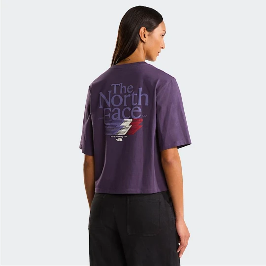 Zdjęcie produktu The North Face Damski T-shirt Z Grafiką O Pudełkowym Kroju Retro Trail Endless Dusk Rozmiar XXL female