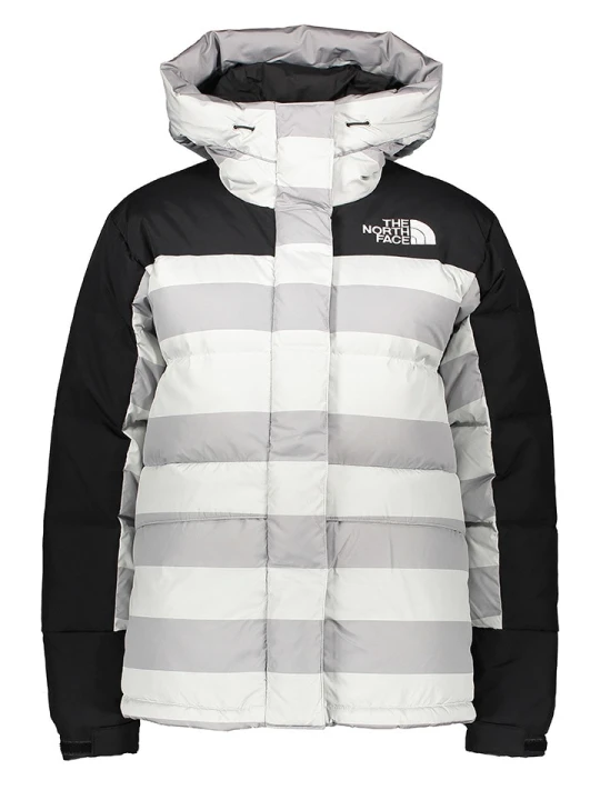 Zdjęcie produktu The North Face Kurtka puchowa "Himalayan" w kolorze biało-szaro-czarnym rozmiar: M