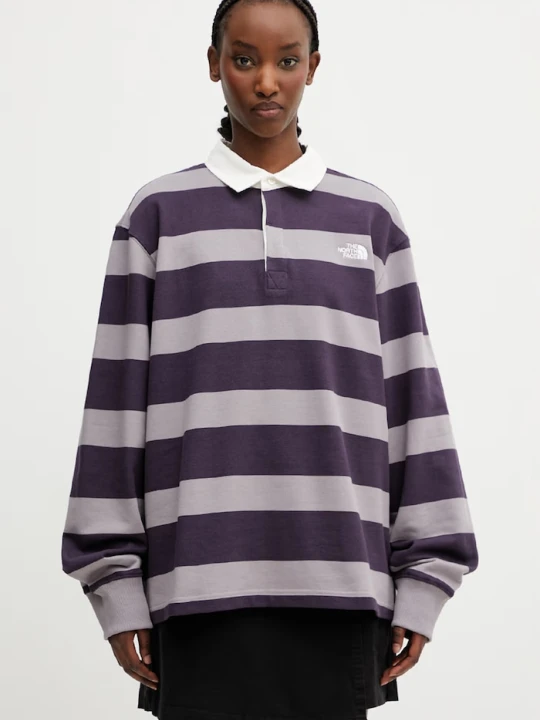 Zdjęcie produktu The North Face longsleeve bawełniany fioletowy
