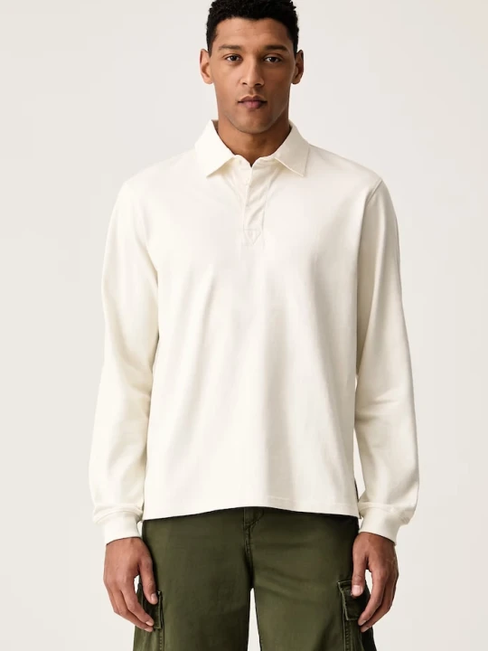Zdjęcie produktu The North Face longsleeve męski bawełniany RedBox beżowy