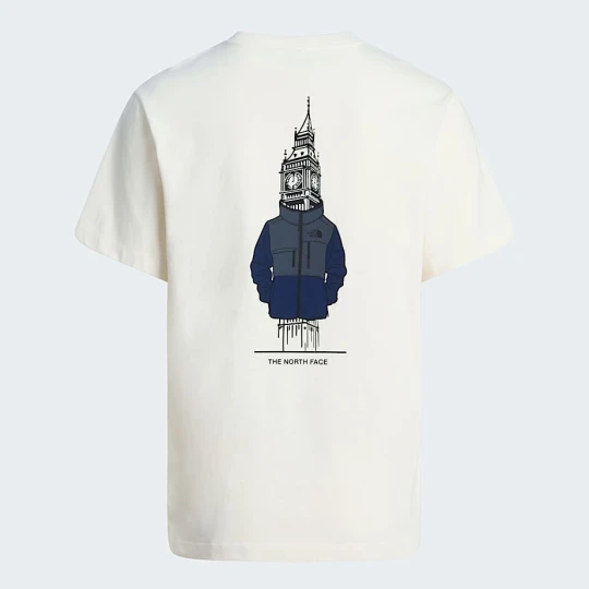 Zdjęcie produktu The North Face Luźny T-shirt Unisex Country Uk White Dune-summit Navy Rozmiar XS male