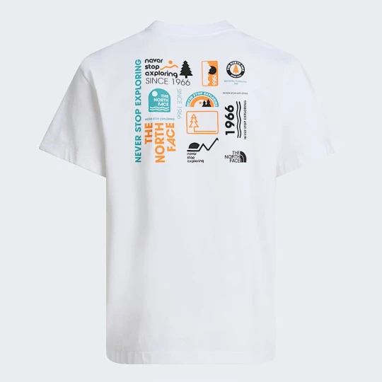 Zdjęcie produktu The North Face Luźny T-shirt Unisex Z Logo W Stylu Vintage Tnf White-digital Orange Rozmiar XS male