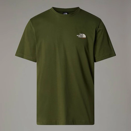 Zdjęcie produktu The North Face Męski T-shirt Germany Redbox Terrarium Green - Bombay Orange - White Dune Rozmiar XS male