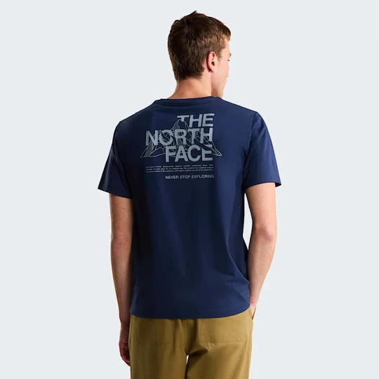 Zdjęcie produktu The North Face Męski T-shirt Z Grafiką O Regularnym Kroju Mountain Sketch Summit Navy Rozmiar XS male
