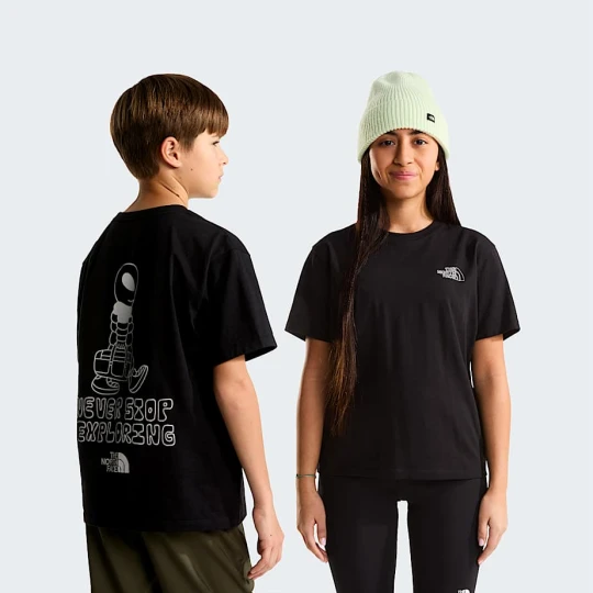 Zdjęcie produktu The North Face Młodzieżowy Luźny T-shirt Z Grafiką Alien Tnf Black Rozmiar XS male