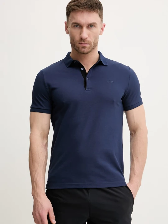 Zdjęcie produktu The North Face polo bawełniane Premium Slim granatowy