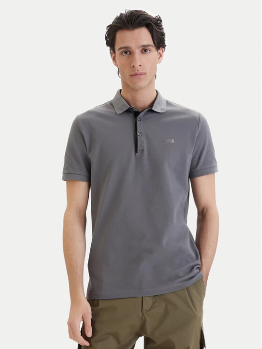 Zdjęcie produktu The North Face Polo PREMIUM SLIM Szary Slim Fit