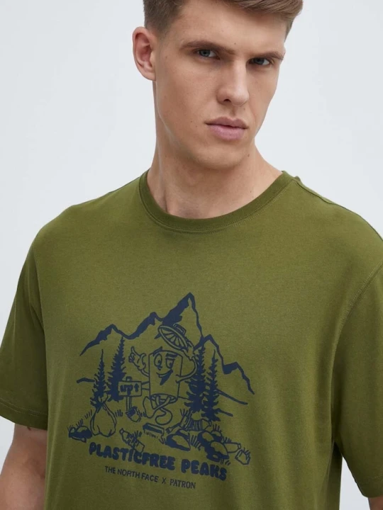 Zdjęcie produktu The North Face t-shirt bawełniany zielony
